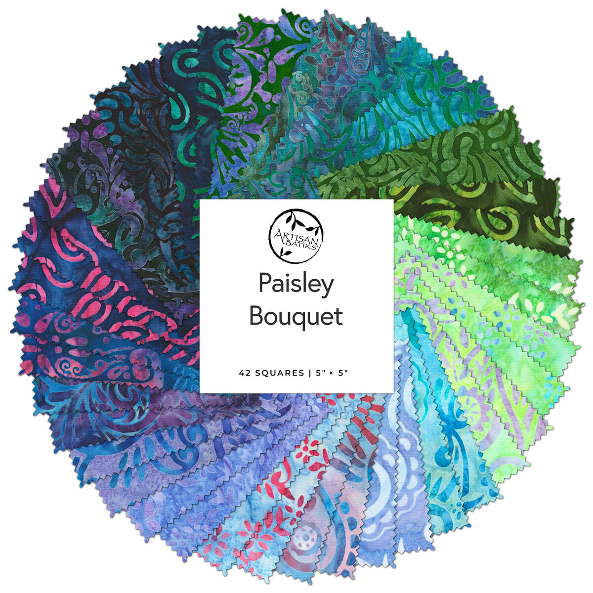 Paisley Bouquet - Artisan Batiks Charm Square by Lunn Studio from ...