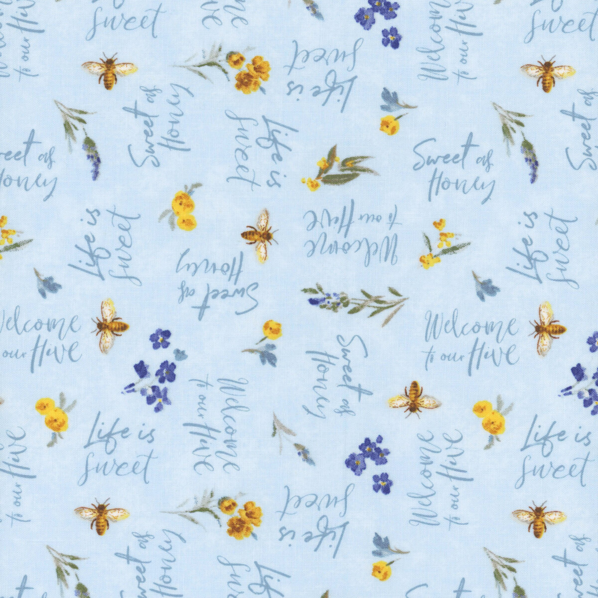 Bees & Blooms 89285-454 Blue by Danhui Nai for Wilmington