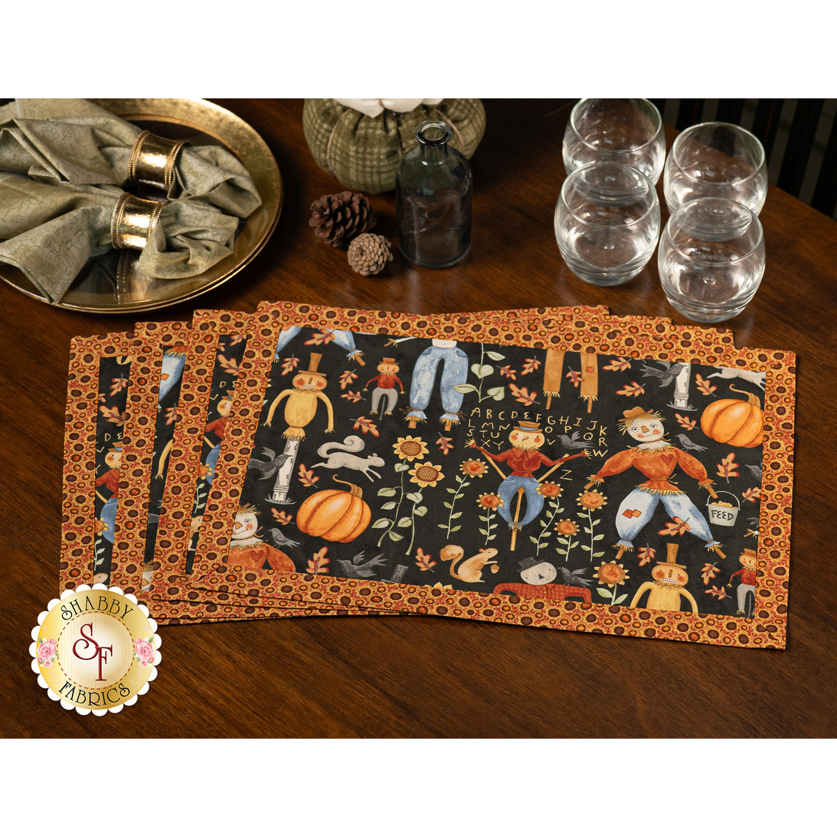 Self-Binding Placemats Kit - Black - Makes 4 - Bittersweet Farm ...