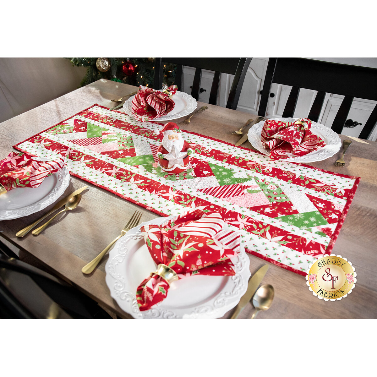 Weekend Sale! deals SF 49883 Christmas Eve Table Runner Pattern Wool Kit Shabby Fabrics Holiday Gift Embroidery