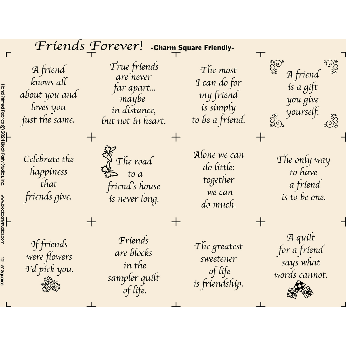 Friends Forever Panel - Natural | Shabby Fabrics