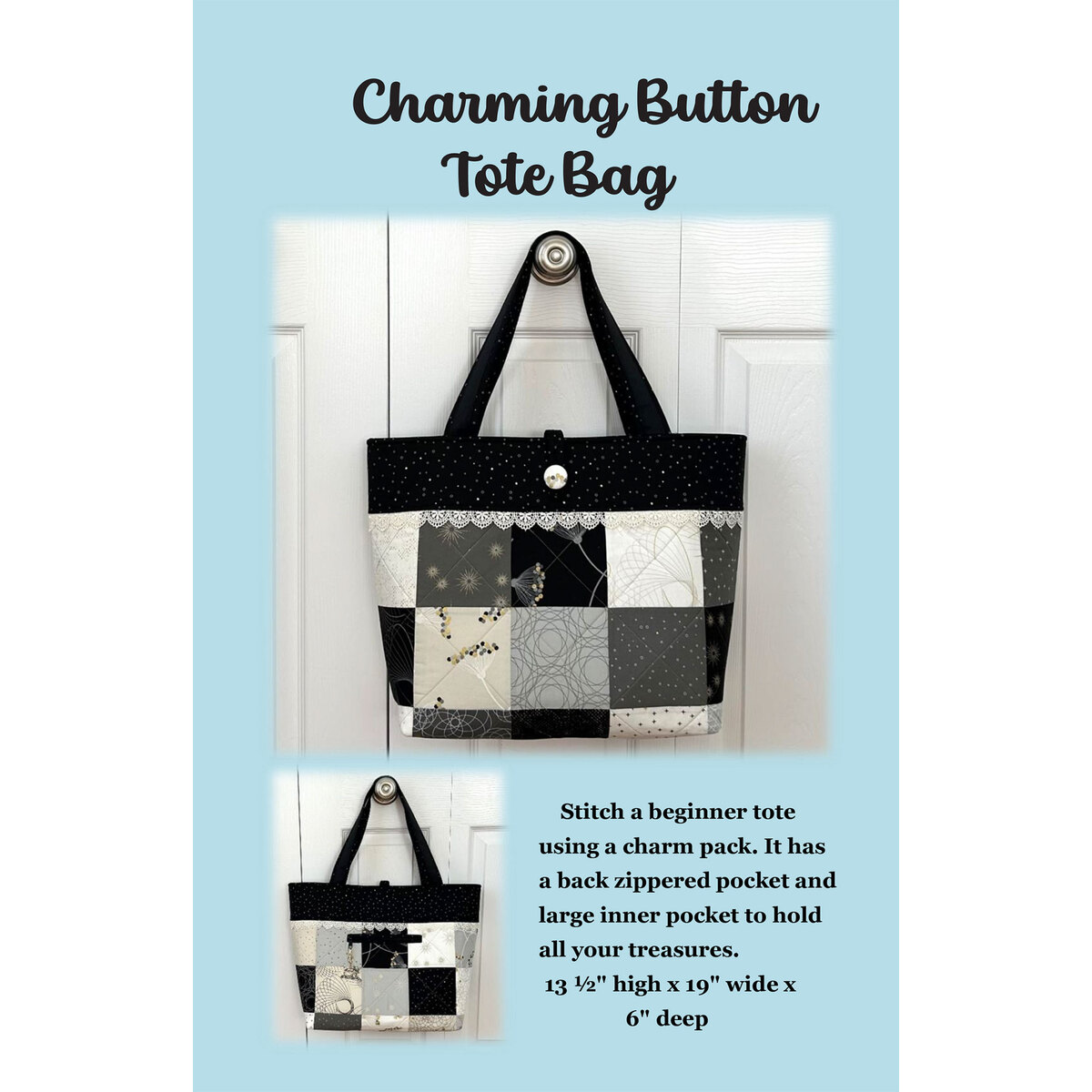 Charming Button Tote Bag Pattern | Shabby Fabrics