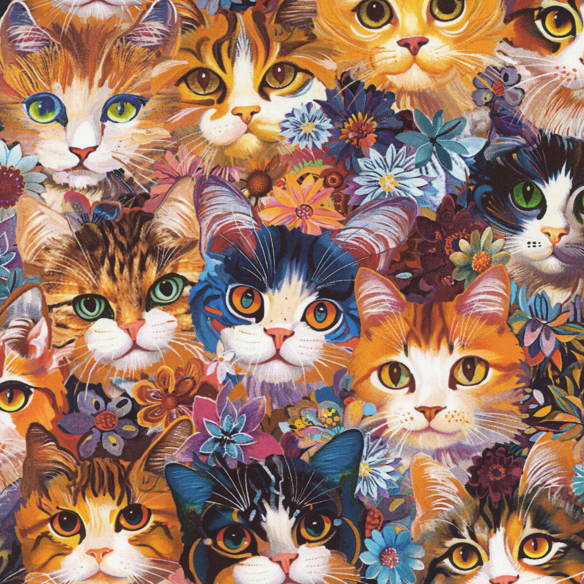 Calico Cat CAT-CD4114 NATURAL by Timeless Treasures Fabrics