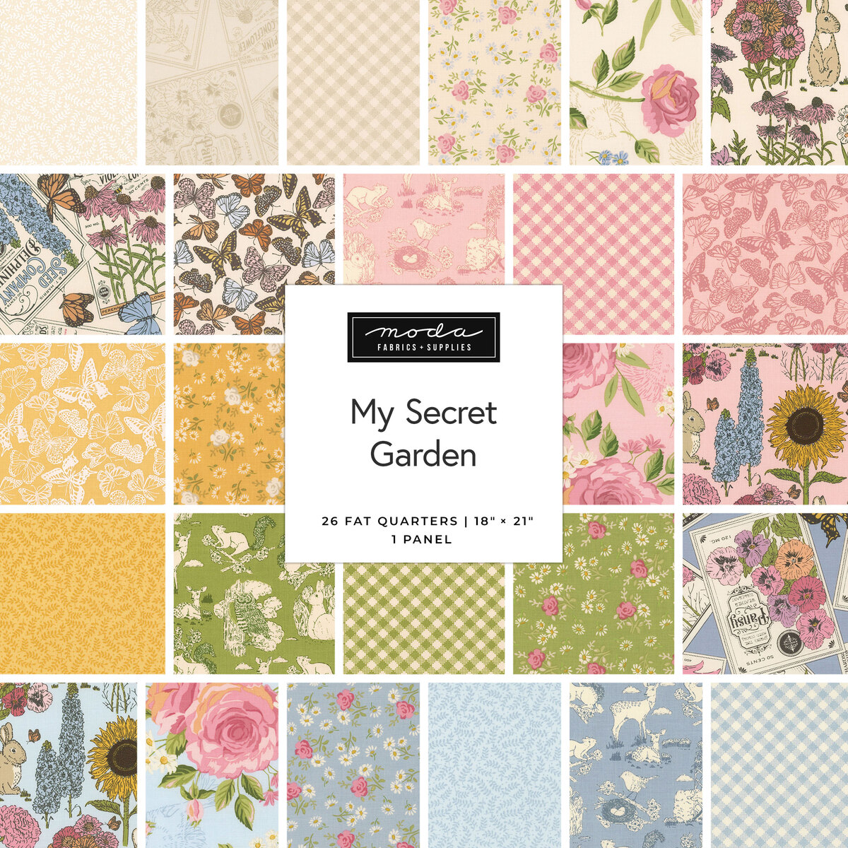 My Secret Garden Fat Quarter Bundle + Panel Stacy Iest Hsu for 
