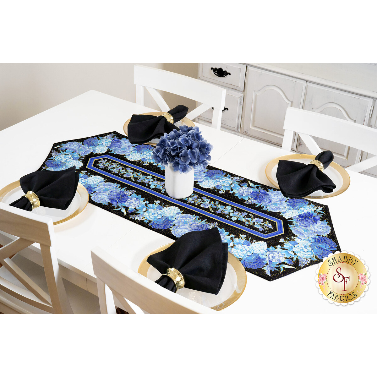 table runner 「青磁色・彩」　帯リメイク Easy Striped Table Runner Kit - Escapade | Shabby Fabrics