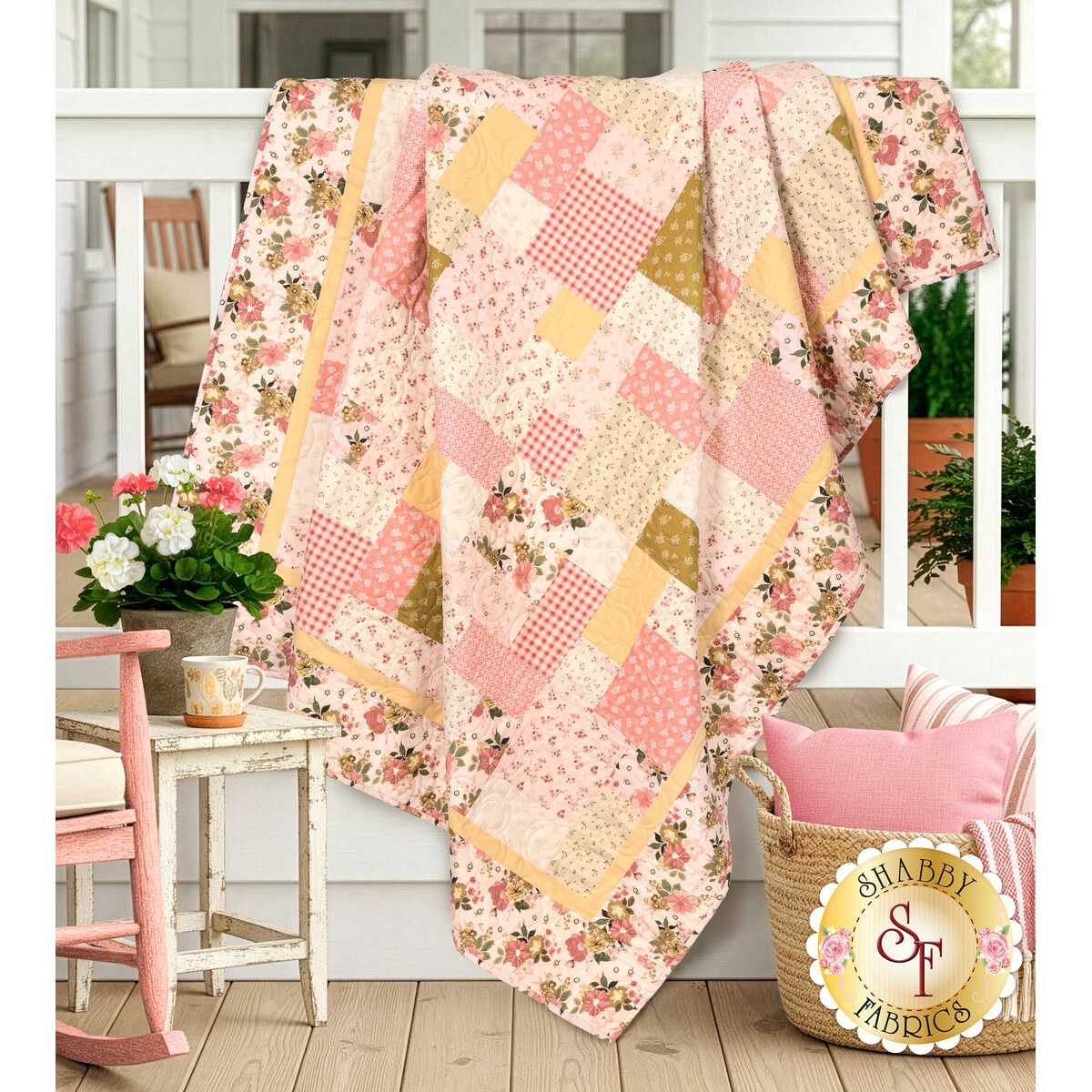 Easy as ABC and 123 Quilt Kit - Renew - Pink | Shabby Fabrics