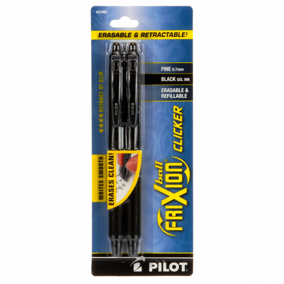 Frixion Clicker Pen - Black - 2 Pack