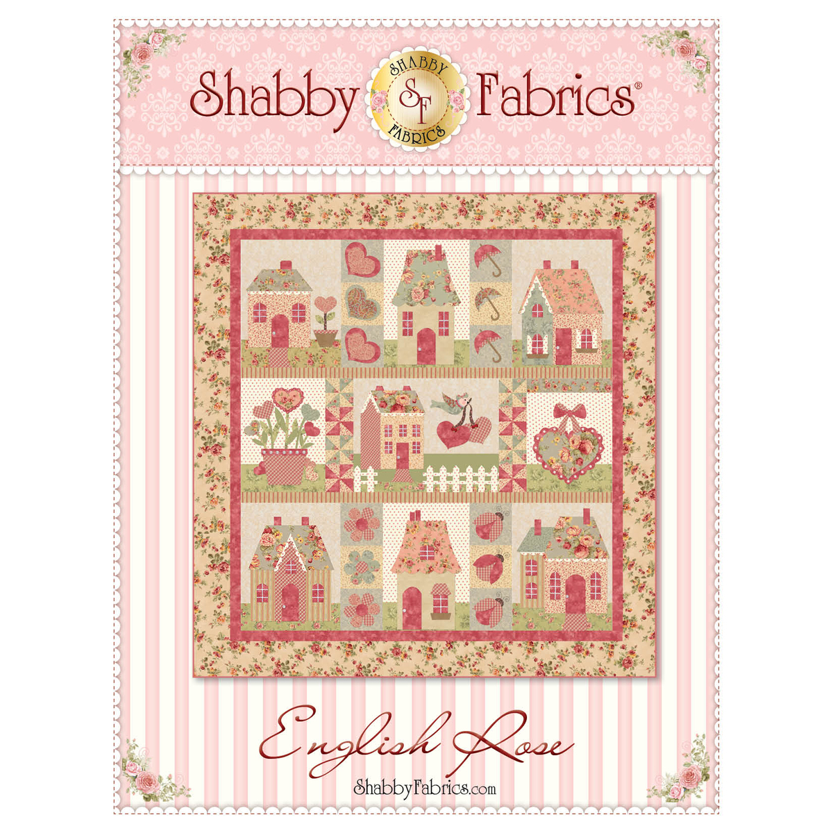 Voorzichtigheid olifant waterval English Rose Pattern | Shabby Fabrics