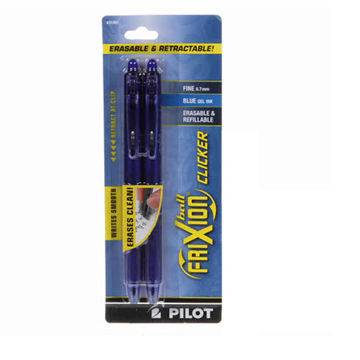 Frixion Clicker Pen - Blue - 2 Pack