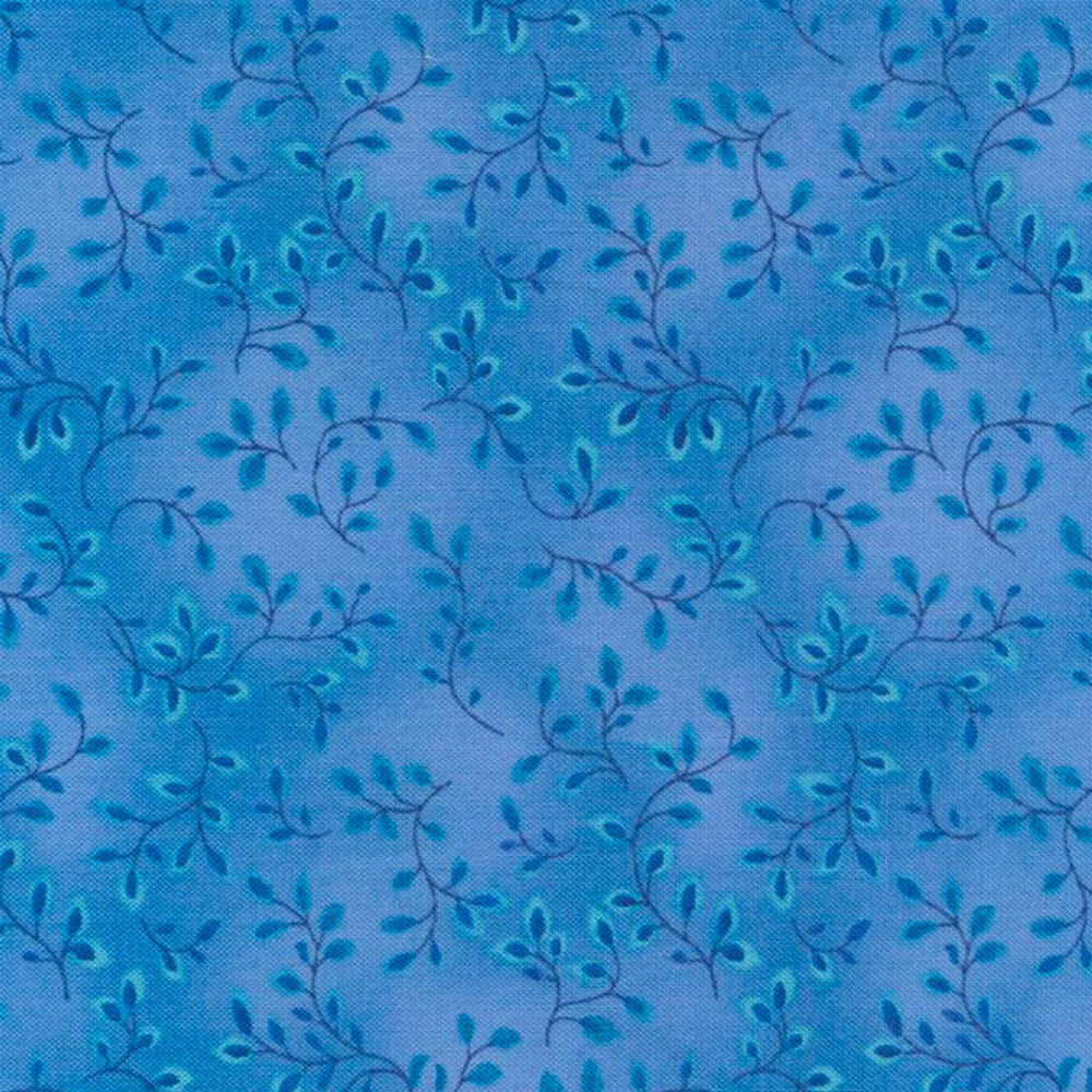 House on the Hill Scallops Blue Green Quilting 100% Cotton fabric by the yard