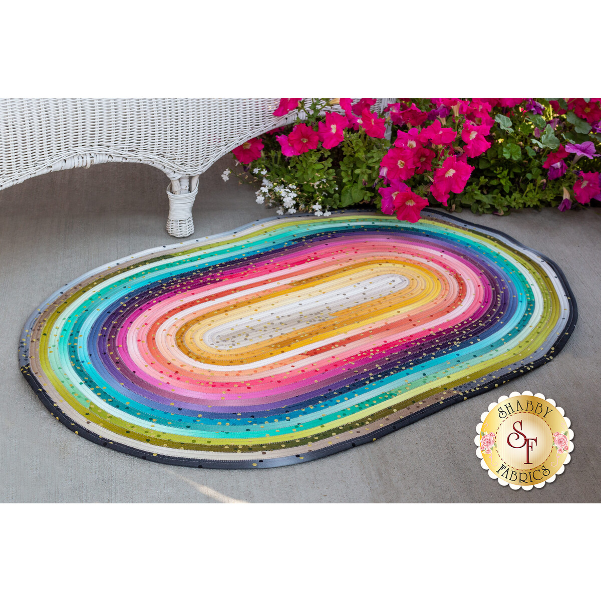 Jelly Roll Rug Kit Ombre Confetti Metallic Shabby Fabrics
