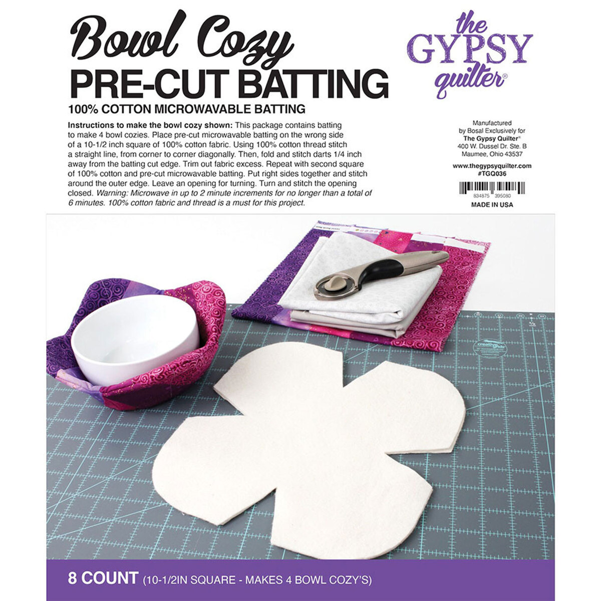 Gypsy Quilter Jelly Roll Bowl Cozy Template – Keepsake Quilting
