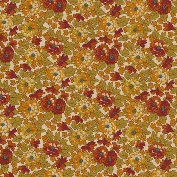 Acorn Harvest 9797-L Creme Fall Mums by Andover Fabrics REM