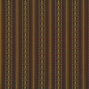 Acorn Harvest 9803-N Chocolate Autumnal Stripe by Andover Fabrics REM