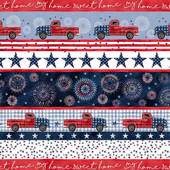 Land That I Love 9701-WHIT-D My Home Sweet Home Stripe by Michael Miller Fabrics
