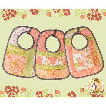 Quilt As You Go Baby Bibs Kit - Apricot & Ash