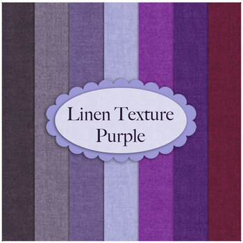 Linen Texture  7 FQ Set Purple by Makower UK Fabrics