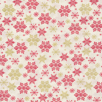 Scandi 2021 2358-R Red Snowfall by Andover Fabrics REM