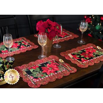  Scalloped Placemats Kit - Glad Tidings - Red - Makes 4