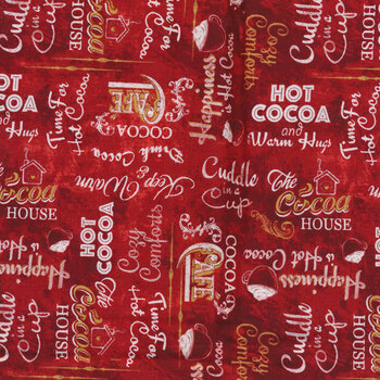 Time for Hot Cocoa 30526-312 Word Toss Red by Wilmington Prints