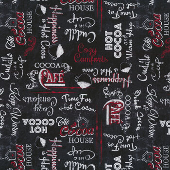 Time for Hot Cocoa 30526-913 Word Toss Black by Wilmington Prints