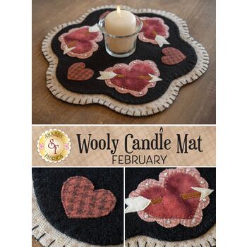 I LOVE EWE Candle Mat Kit, Felt Craft Kit, Wool Applique