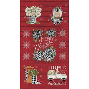 Home Sweet Holidays 56000-12 Red Home Sweet Home Panel by Deb Strain for Moda Fabrics