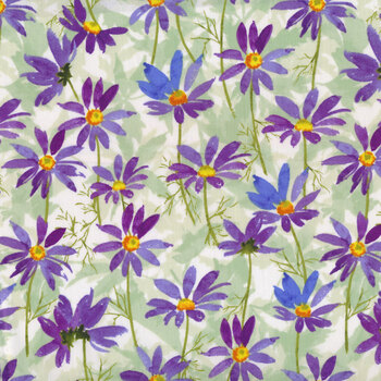 Flower Shop Y3301-27 Purple by Clothworks REM