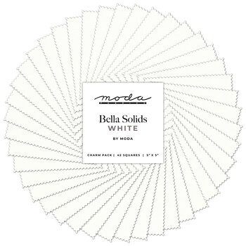 Bella Solids  Charm Pack White - 9900PP-98 by Moda Fabrics