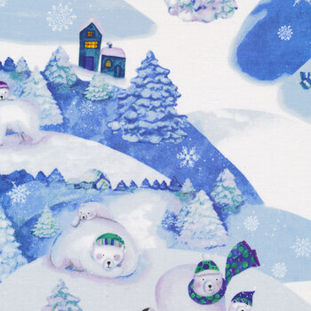 Snowville Y3277-90 Blue by Clothworks