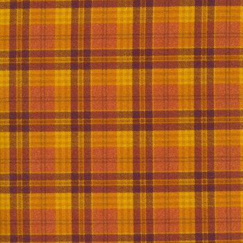 Scrappenstance 2-Ply Flannel F9796-30 Pumpkin by Kim Diehl for Henry Glass Fabrics