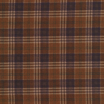 Scrappenstance 2-Ply Flannel F9796-33 Chestnut by Kim Diehl for Henry Glass Fabrics