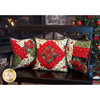 Quilt As You Go Pillow Covers Kit - Holiday Flourish 13