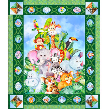 Jungle Friends 1JF-1 Panel by Jason Yenter for In the Beginning Fabrics