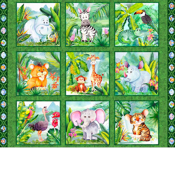 Jungle Friends 2JF-1 Panel by Jason Yenter for In the Beginning Fabrics