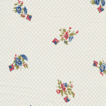 Belle Isle 14921-11 Flags and Flowers Cream by Minick & Simpson for Moda Fabrics