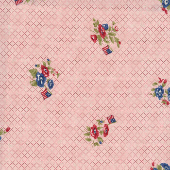 Belle Isle 14921-17 Flags and Flowers Pink by Minick & Simpson for Moda Fabrics REM