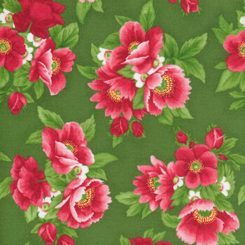 Scarlet's Garden 20646-7 Green by Debbie Beaves for Robert Kaufman Fabrics
