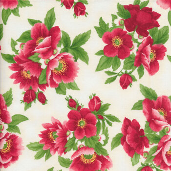 Scarlet's Garden 20646-14 Natural by Debbie Beaves for Robert Kaufman Fabrics