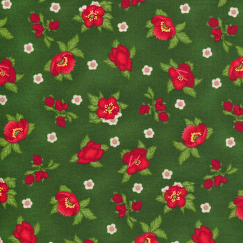 Scarlet's Garden 20647-7 Green by Debbie Beaves for Robert Kaufman Fabrics