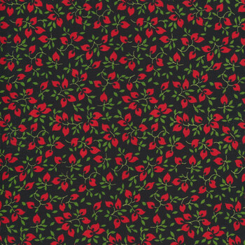 Scarlet's Garden 20648-2 Black by Debbie Beaves for Robert Kaufman Fabrics