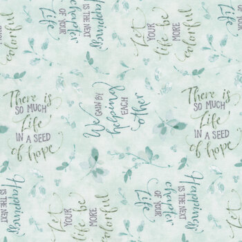 Mint Crush 17767-474 Word Toss Blue by Lisa Audit for Wilmington Prints