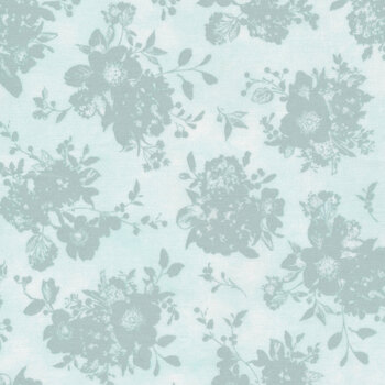Mint Crush 17768-441 Floral Silhouette Blue by Lisa Audit for Wilmington Prints