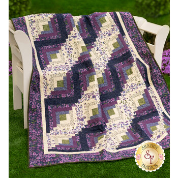 Log Cabin Throw Size Quilt Kit - Violet Hill