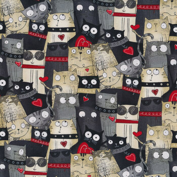 No Ordinary Cats 24403-99 by Northcott Fabrics