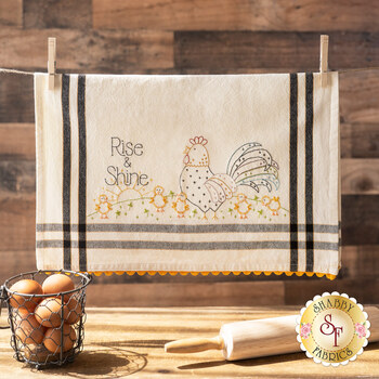  Rise & Shine Embroidery Dishtowel Kit - Bareroots