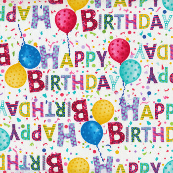 Party Line 1808-01 Happy Birthday Words by Blank Quilting Corporation