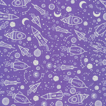 Lift Off 12606G-66 Space Galaxy Purple by Kanvas Studio