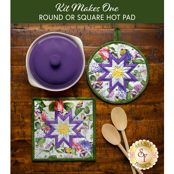  Folded Star Hot Pad Kit - Scented Garden - Round OR Square - Floral