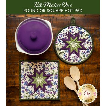  Folded Star Hot Pad Kit - Violet Hill - Round OR Square - Cream